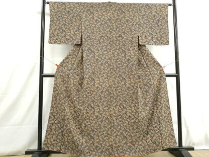 平和屋着物■上質な小紋　花唐草文　正絹　逸品　DABH8805qa