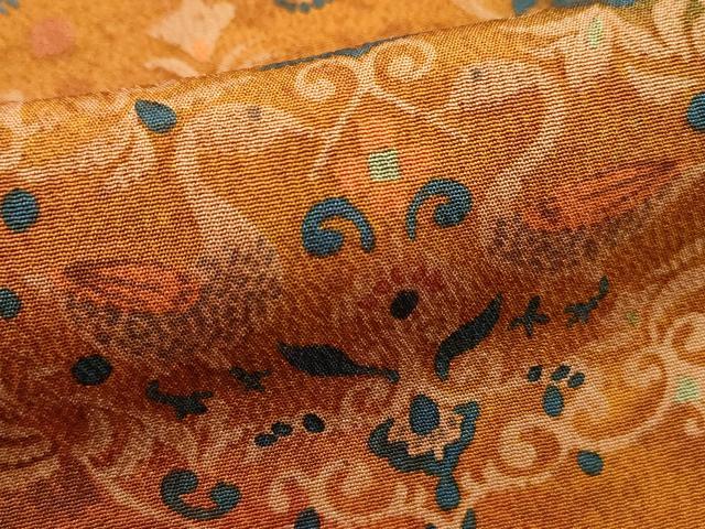 平和屋着物■上質な小紋　向かい鳥花文　正絹　逸品　DABH8806qa