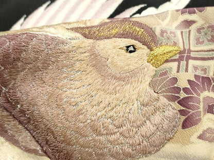 平和屋着物■豪華黒留袖　刺繍　鳳凰花文　金銀糸　正絹　逸品　DABH8815qa
