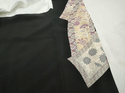 平和屋着物■豪華黒留袖　刺繍　鳳凰花文　金銀糸　正絹　逸品　DABH8815qa