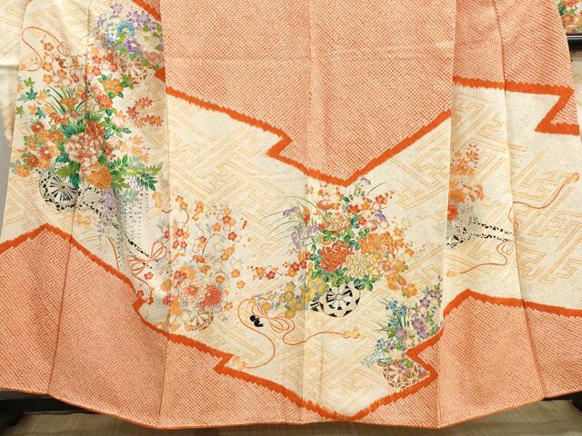 平和屋着物■豪華振袖　駒刺繍　絞り　花車文　牡丹　金彩　正絹　逸品　DABH8817qa