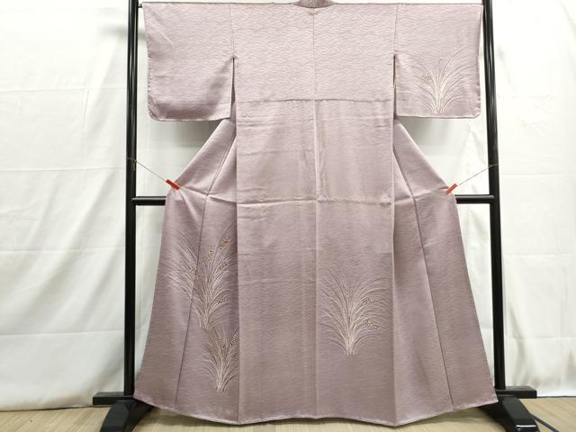 平和屋着物■訪問着　手描き　稲穂　正絹　逸品　DABH8821qa