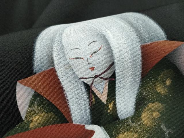 平和屋着物■豪華黒留袖　作家物　歌舞伎　枝葉シルエット　金彩　正絹　逸品　DABH8822qa