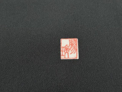 平和屋着物■豪華黒留袖　作家物　駒刺繍　風景群鶴文　暈し染め　金銀彩　正絹　逸品　DABH8828qa