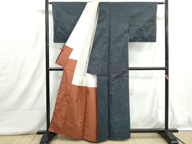 平和屋着物■本場大島紬　7マルキ　抽象花文　正絹　逸品　DABH8829qa