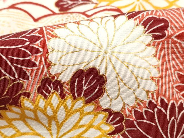 平和屋着物■訪問着　型染め　風景花文　松竹梅　金彩　正絹　逸品　DABH8832qa