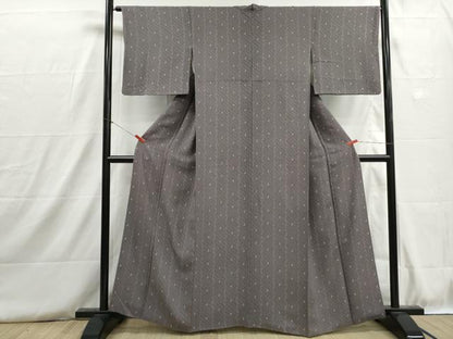 平和屋着物■上質な小紋　抽象間道　正絹　逸品　DABH8835qa
