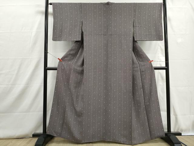 平和屋着物■上質な小紋　抽象間道　正絹　逸品　DABH8835qa