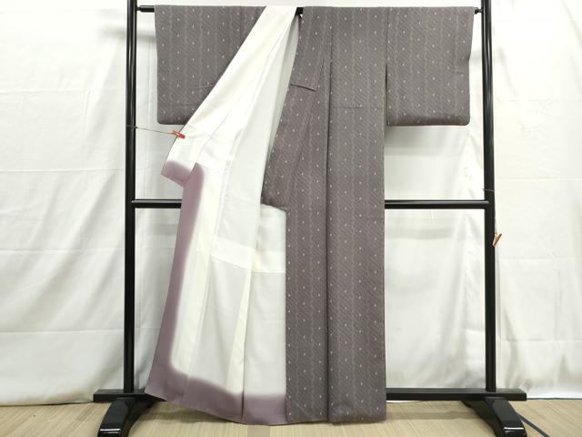 平和屋着物■上質な小紋　抽象間道　正絹　逸品　DABH8835qa