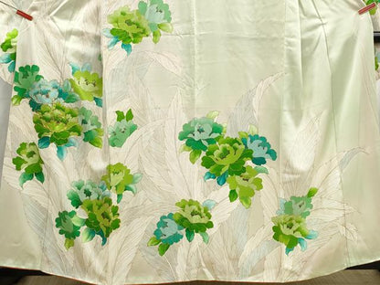 平和屋着物■豪華振袖　駒刺繍　葉尽くし牡丹文　暈し染め　金彩　正絹　逸品　DABH8839qa