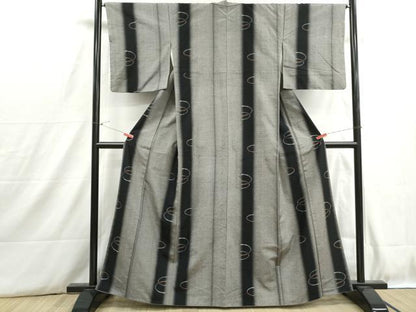 平和屋着物■上質な紬　抽象間道　正絹　逸品　DABH8845qa