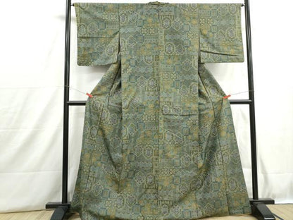 平和屋着物■本場大島紬　7マルキ　抽象花文　正絹　逸品　DABH8847qa