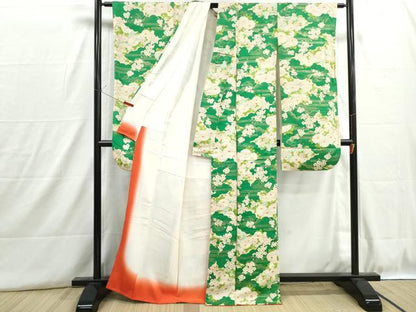 平和屋着物■豪華振袖　雲取り花文　金彩　正絹　逸品　DABH8849qa