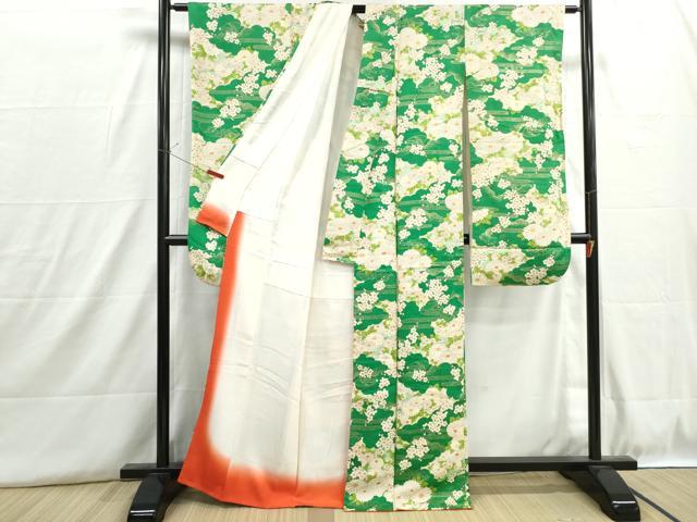 平和屋着物■豪華振袖　雲取り花文　金彩　正絹　逸品　DABH8849qa