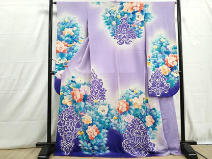 平和屋着物■豪華振袖　草花文　暈し染め　正絹　逸品　DABH8850qa