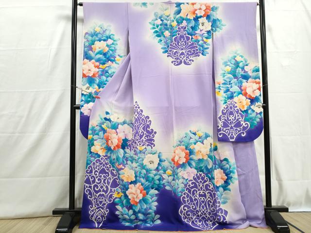 平和屋着物■豪華振袖　草花文　暈し染め　正絹　逸品　DABH8850qa