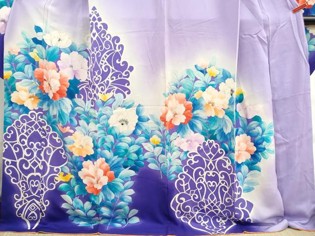 平和屋着物■豪華振袖　草花文　暈し染め　正絹　逸品　DABH8850qa