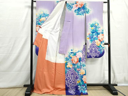 平和屋着物■豪華振袖　草花文　暈し染め　正絹　逸品　DABH8850qa