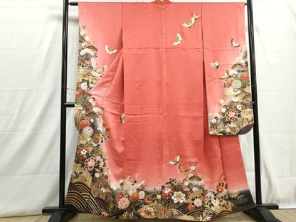 平和屋着物■豪華振袖　駒刺繍　花蝶松文　暈し染め　金彩　やまと誂製　正絹　逸品　DABH8853qa