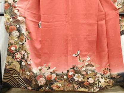 平和屋着物■豪華振袖　駒刺繍　花蝶松文　暈し染め　金彩　やまと誂製　正絹　逸品　DABH8853qa