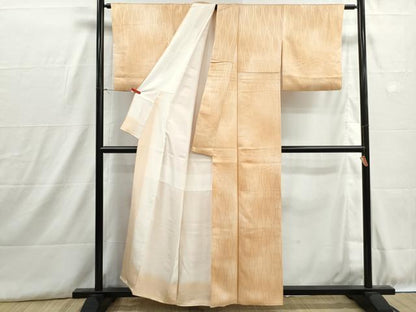 平和屋着物■上質な小紋　立涌地紋　雄黄色　暈し染め　正絹　逸品　DABH8855qa