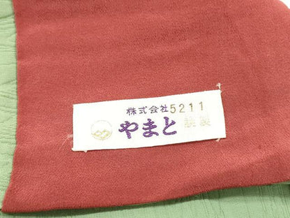 平和屋着物■上質な色無地　流水青海波地紋　柳色　やまと誂製　正絹　逸品　DABH8856qa