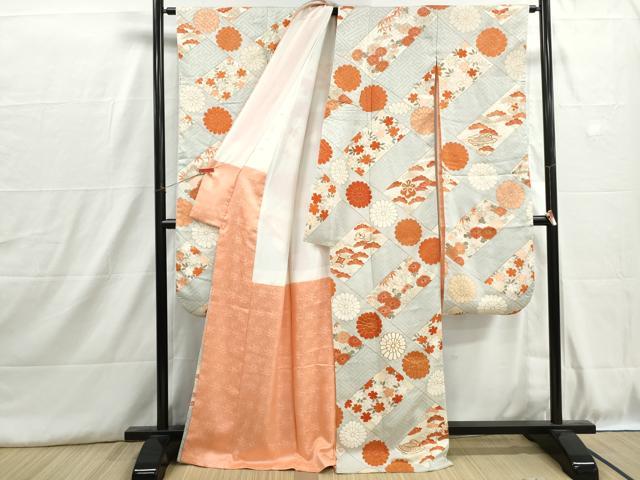 平和屋着物■豪華振袖　駒刺繍　宝尽くし花松文　金彩　正絹　逸品　DABH8864qa