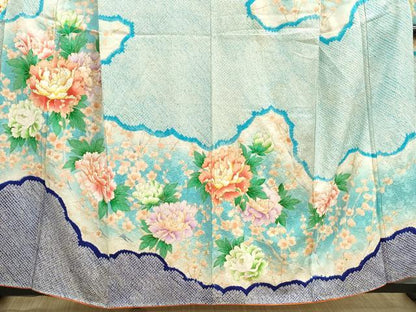 平和屋着物■豪華振袖　駒刺繍　絞り　雲取り枝花文　牡丹　金彩　正絹　逸品　DABH8867qa