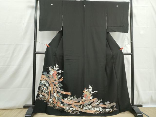 平和屋着物■豪華黒留袖　立波花籠文　宝尽くし　金彩　正絹　逸品　DABH8868qa