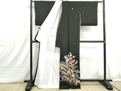 平和屋着物■豪華黒留袖　立波花籠文　宝尽くし　金彩　正絹　逸品　DABH8868qa