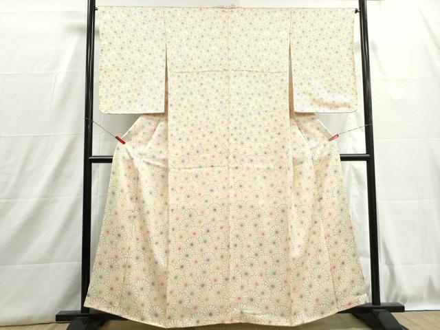 平和屋着物■上質な小紋　菊尽くし　正絹　逸品　DABH8873qa
