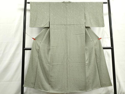 平和屋着物■上質な色無地　花唐草文　柳茶色　正絹　逸品　DABH8874qa