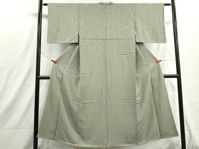 平和屋着物■上質な色無地　花唐草文　柳茶色　正絹　逸品　DABH8874qa