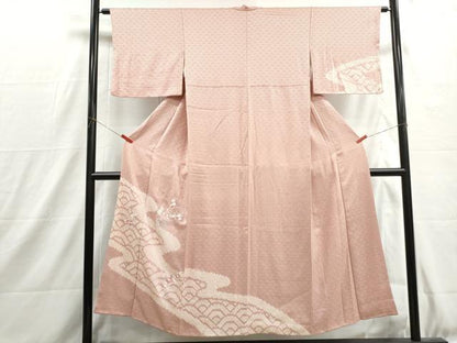 平和屋着物■上質な小紋　駒刺繍　絞り　道長花籠文　正絹　逸品　DABH8877qa