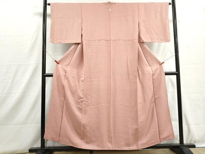 平和屋着物■上質な色無地　網目地紋　宍色　正絹　逸品　DABH8878qa