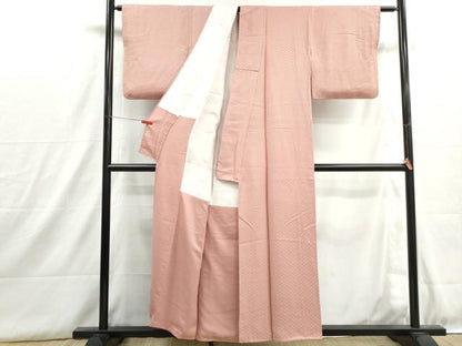 平和屋着物■上質な色無地　網目地紋　宍色　正絹　逸品　DABH8878qa