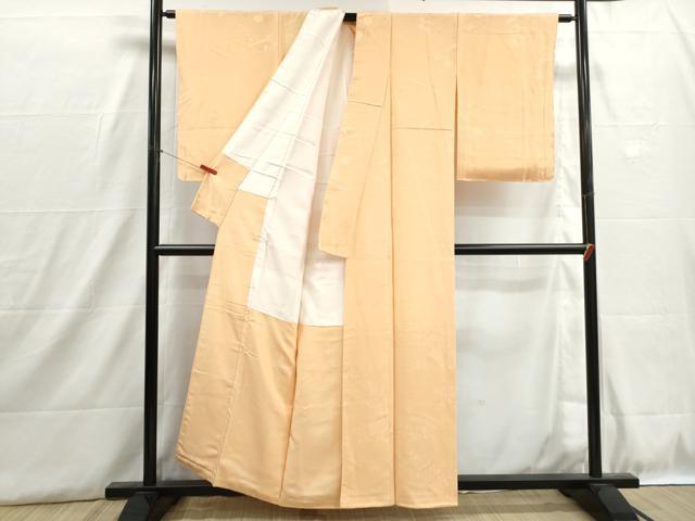 平和屋着物■上質な色無地　風景花地紋　萱草色　正絹　逸品　DABH8886qa