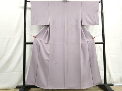 平和屋着物■上質な色無地　霞地紋　白藤色　正絹　逸品　DABH8889qa