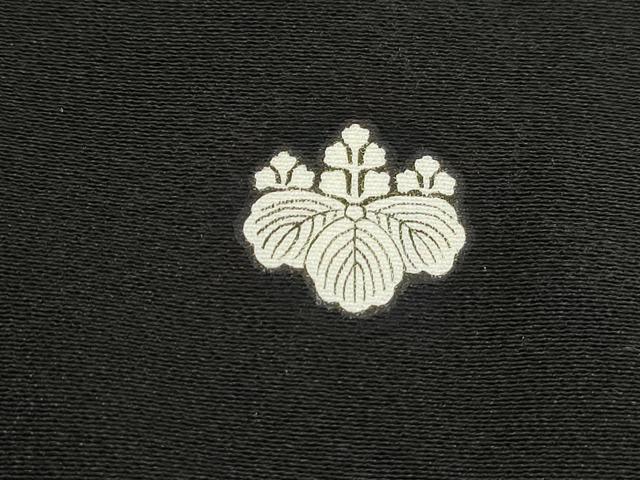 平和屋着物■豪黒留袖　扇面飛鶴花松文　船　金銀彩　正絹　逸品　DABH8895qa
