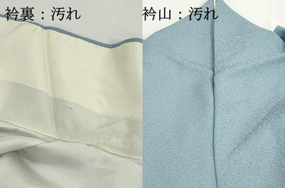 平和屋着物■本草木染作家　瑞寶　色無地　白藍色　正絹　逸品　DABH8898qa