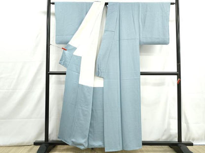 平和屋着物■本草木染作家　瑞寶　色無地　白藍色　正絹　逸品　DABH8898qa