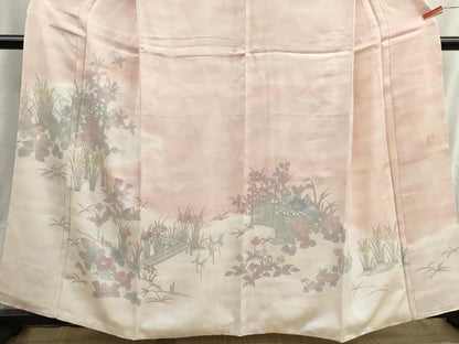 平和屋着物■訪問着　作家物　草花文　暈し染め　正絹　逸品　DABH8901qa