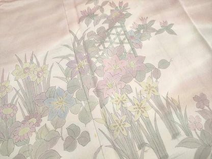 平和屋着物■訪問着　作家物　草花文　暈し染め　正絹　逸品　DABH8901qa