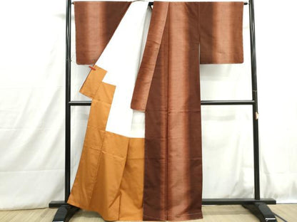 平和屋着物■上質な紬　霞間道　暈し染め　正絹　逸品　DABH8902qa