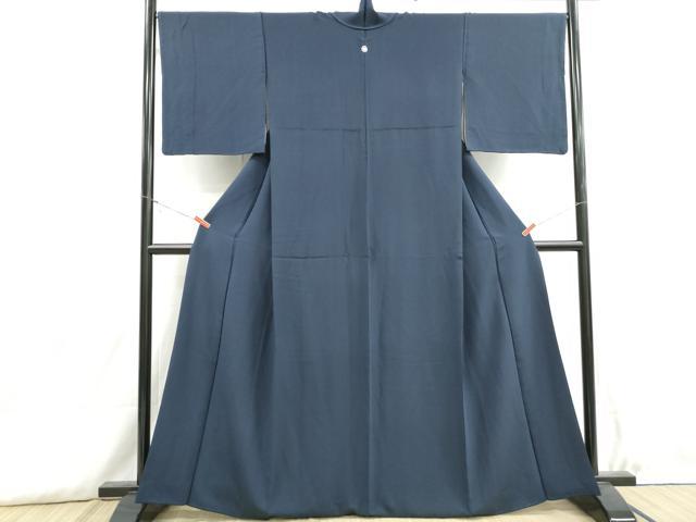 平和屋着物■上質な色無地　濃藍色　正絹　逸品　DABH8907qa