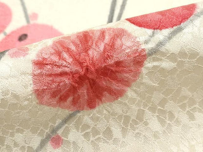 平和屋着物■上質な小紋　絞り　枝花文　饅頭菊　正絹　逸品　DABH8909qa