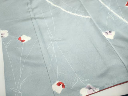 平和屋着物■上質な小紋　絞り　枝花文　正絹　逸品　DABH8911qa