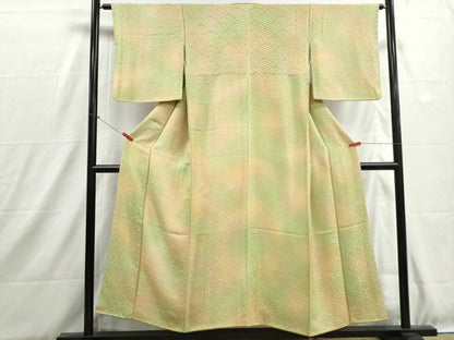 平和屋着物■上質な小紋　青海波地紋　暈し染め　正絹　逸品　DABH8912qa