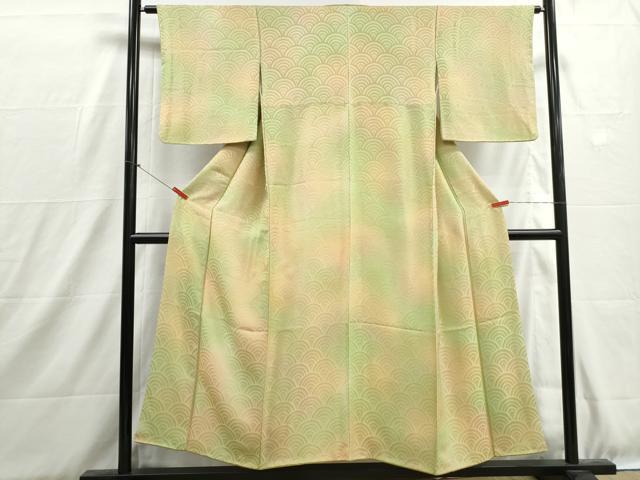 平和屋着物■上質な小紋　青海波地紋　暈し染め　正絹　逸品　DABH8912qa