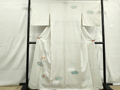 平和屋着物■訪問着　刺繍　地紙草花文　正絹　逸品　DABH8913qa